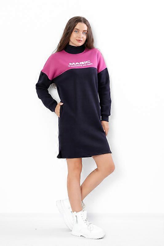 Women’s Casual Knit Dress – Thick Fleece Fabric & Hidden Pockets, Winter, HC 8366-025-33