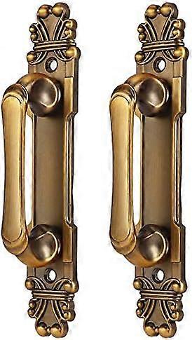 2 pieces/set of antique barn door handles (brass, hole spacing 104mm), European style door handles, antique cabinet handles, cabinet hardware accessor