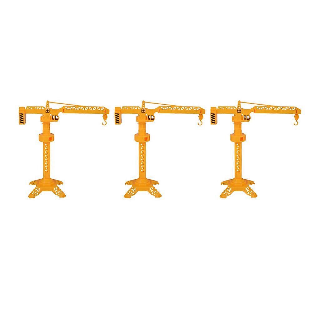 Lot de 3 grues de construction en plastique, modèle rotatif et pivotant, jouet pour enfants