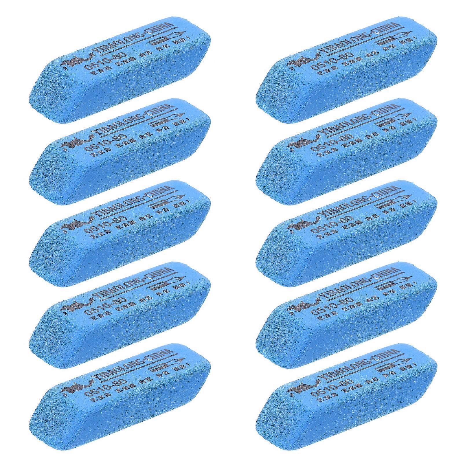 10pcs Durable Fret Erasers for Guitar Strings Fret Polishing Cleaner Blue Random Style