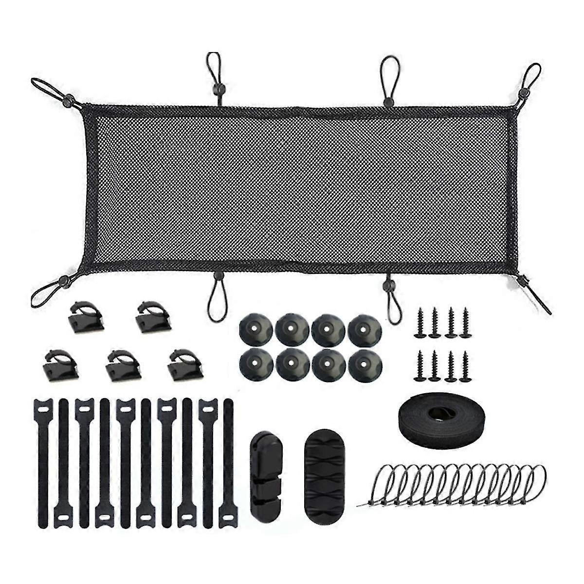 Under Desk Cable Management Net Kit,Capacity Cord Organizer Net Under Desk,Flexible Polyester Mesh Wire Management Tray
