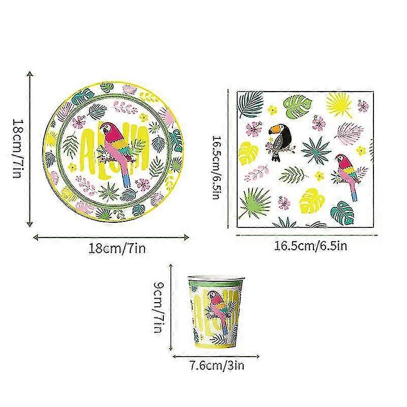 1 Set Tableware Set Disposable Plates Cups Party Supplies (assorted Color)