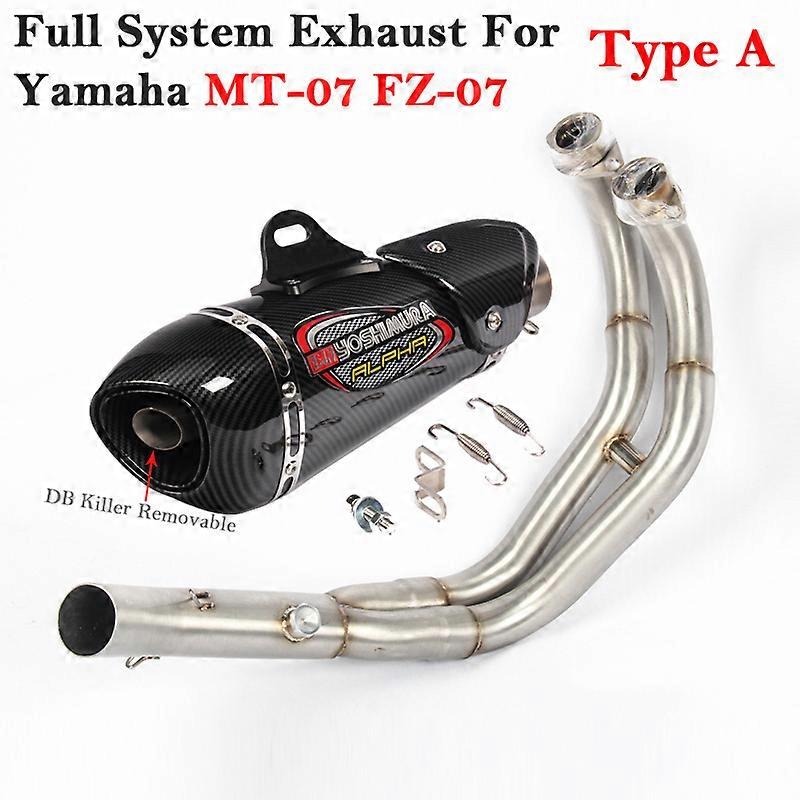 Yoshimura-sistema de Escape completo para motocicleta, silenciador DB Killer para Yamaha MT-07 FZ-07, tubo de enlace delantero antideslizante modifica