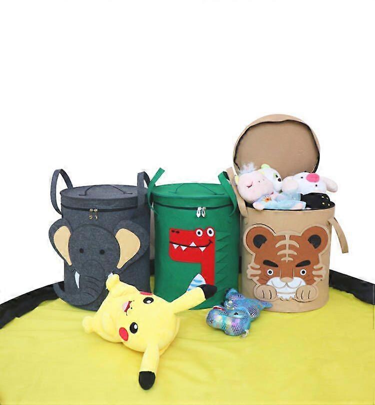 1pc Multipurpose Toys Organizer Cartoon Storage Basket Thicken Felt Bucket
