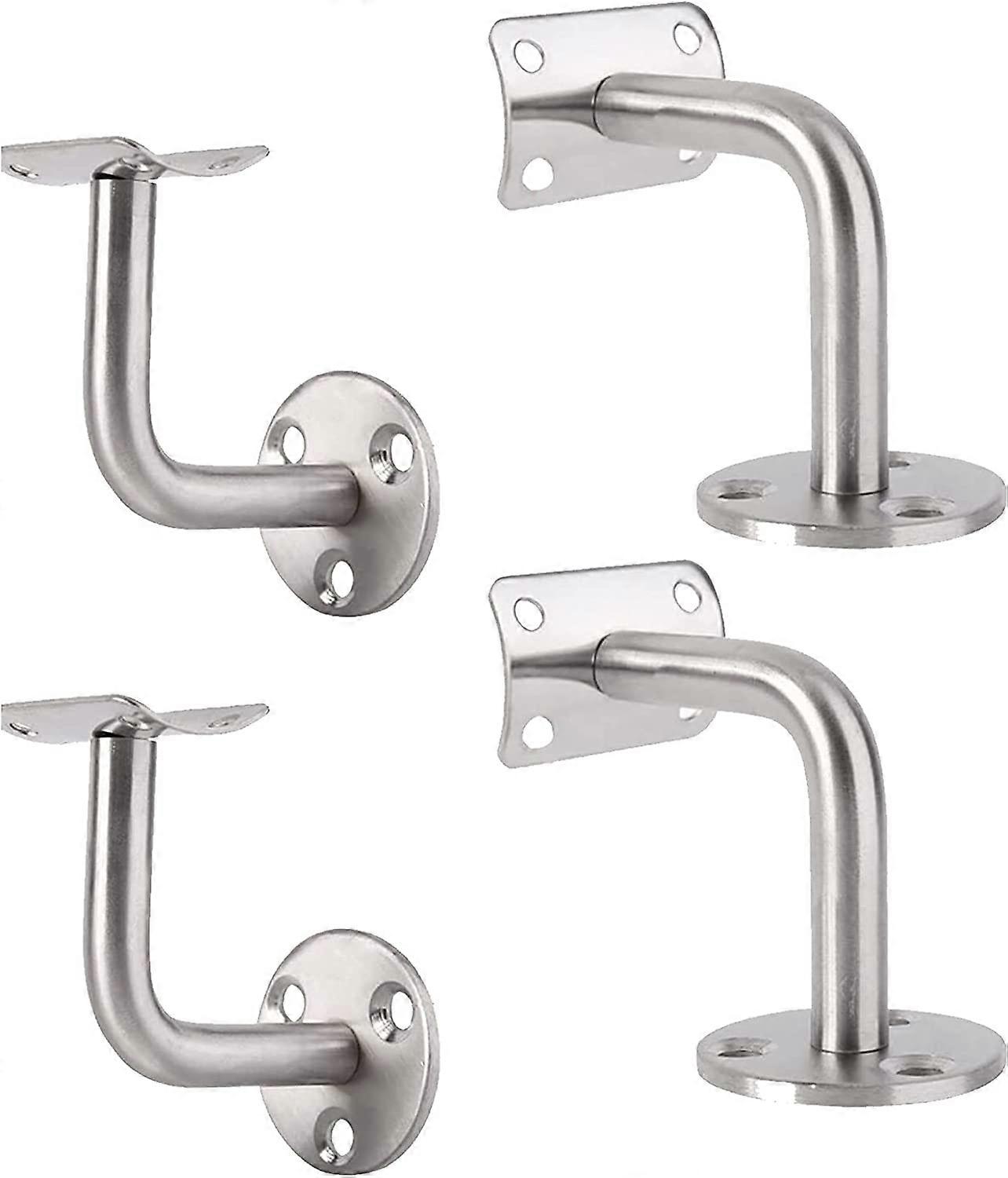 4PCS Stainless Brackets, Stainless Steel Wall Bracket,Wall Railing 90 Tube Bracket