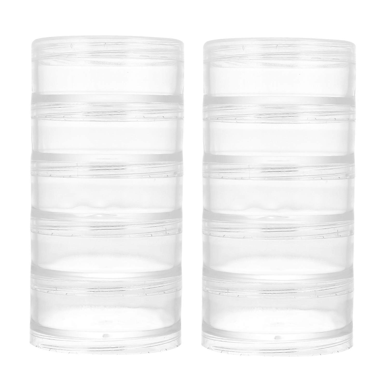 2pcs Storage Boxes Round Clear Storage Container Multifunctional Storage Box