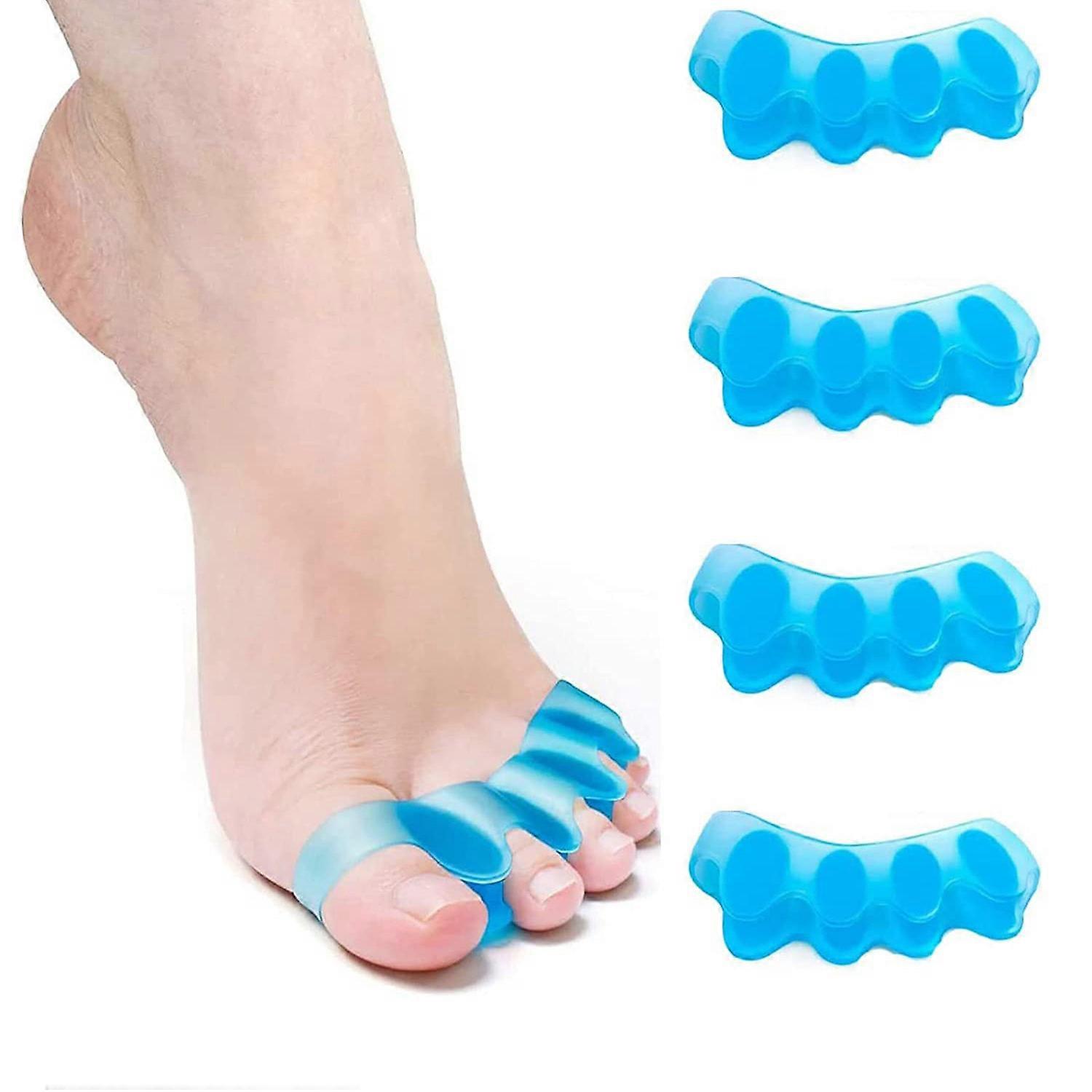 Toe separator, Toe spacers, Gel Toe Separators, Bunion Correctors, Toe Spacers Toe, 4 Count (Blue)