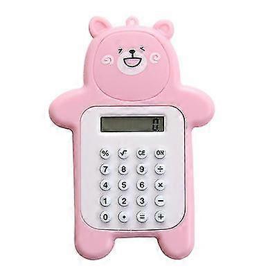Basic Calculator Creative 8-digit Display Beginner Portable Cartoon Bear Style Calculator Rubber Button Pocket Size Calculator For Desktop Home Office