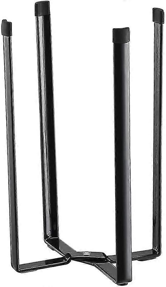 Bottle Drying Rack Foldable Metal Garbage Bag Stand Holder Multifunctional Kitchen Stand Black 1pc