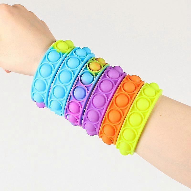 אנטי מתח לדחוף בועה צעצועים לקשקש לילדים squishy נגד לחץ כדור צבע צמיד חושי פשוט גומה ילדה משחקים התינוק