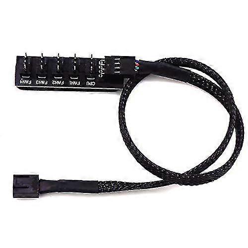4-pin Pwm Fan Power Supply Cable 1 To 5 Splitter 5 Way Pc Case Internal Motherboard Fan Power Extension Cable Cord Wire For Computer Case 4-pin And 3-