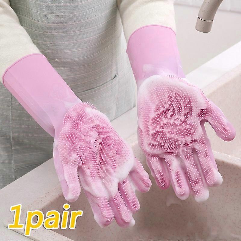 1 pair Silicone Dishwashing Gloves