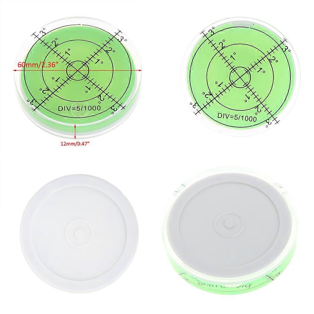60mm Large Spirit Bubble Level Degree Mark Surface Circular Measuring Bulls Eyes