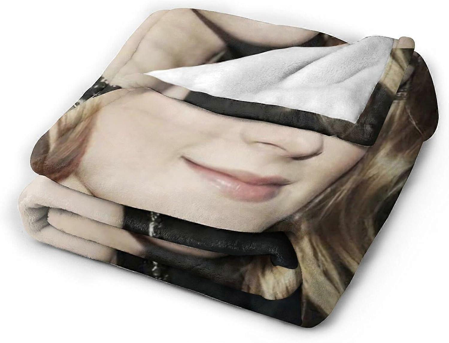 Saoirse Ronan Blanket Ultra-Soft Flannel Blanket 3D Print Fluffy Plush Blanket Bedding Decor Throw Blanket for Living Room Bedroom Dorm Decor (3Sizes)