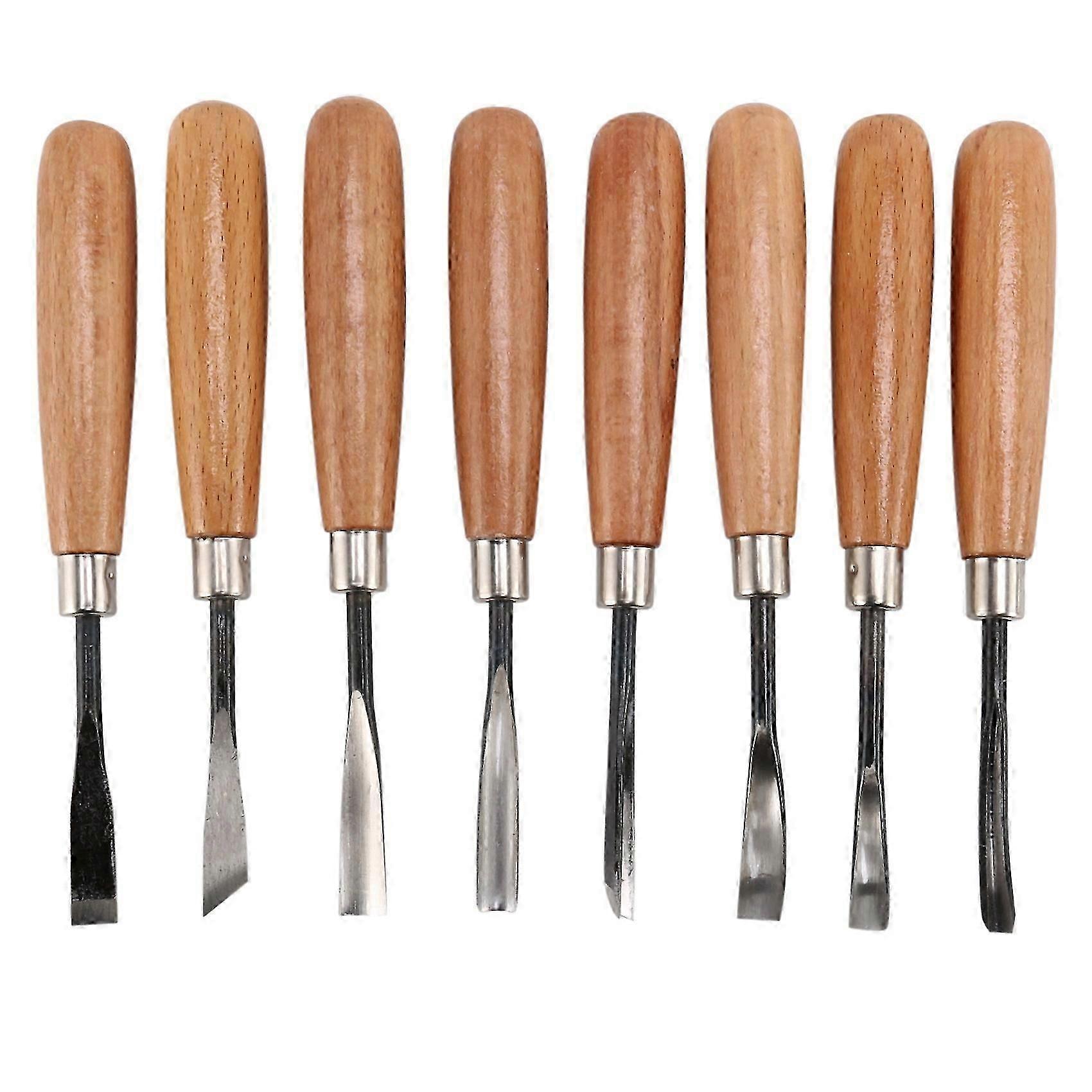 8 Pcs Wood Sculpture Carving Chisel Tool Set DIY Art Craft Woodworking Sculptural Gouges Hand Wood