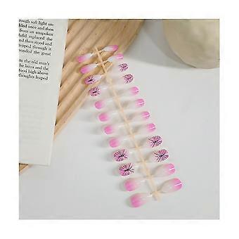 24pcs Faux Nail Patch Press-on Ongles Durable Couverture Complète Faux Ongles Doigt Ongle Diy Décoration Femmes 710