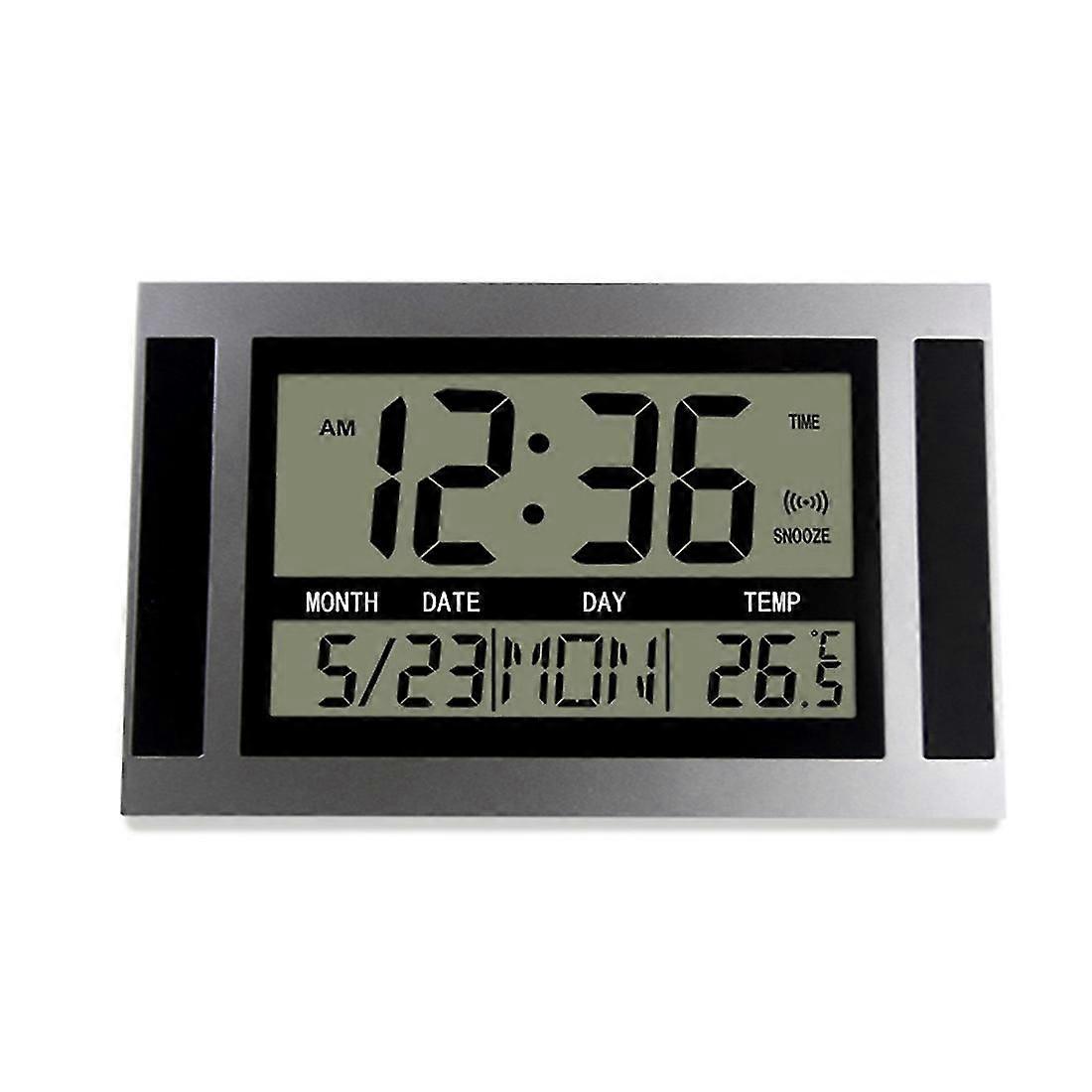Digital Wall Clock Lcd Number Time Temperature Calendar Alarm Table Desk Clock Modern Design Office Home