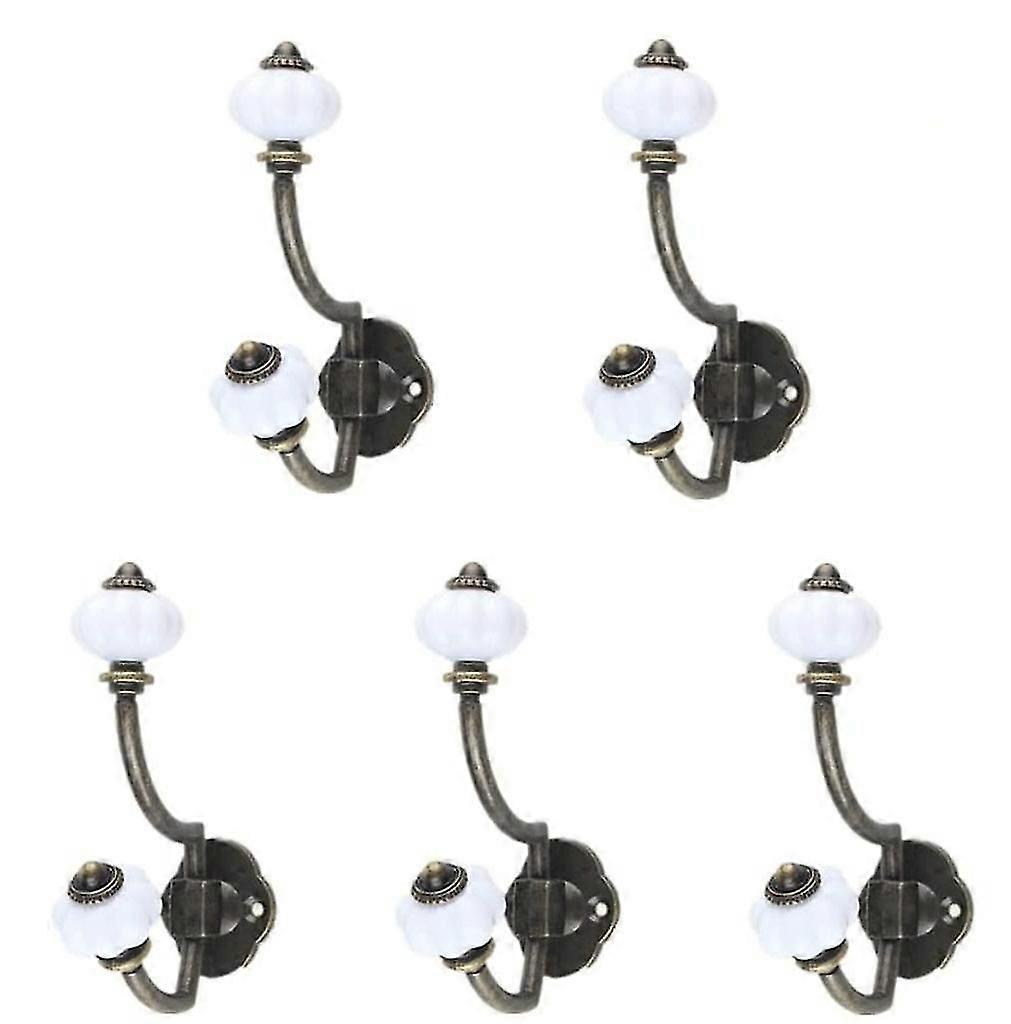 R Bronze Ceramic Coat Hooks, Pa Of 5 Pastoral Style Wall Hooks Hat Hooks Door Hooks