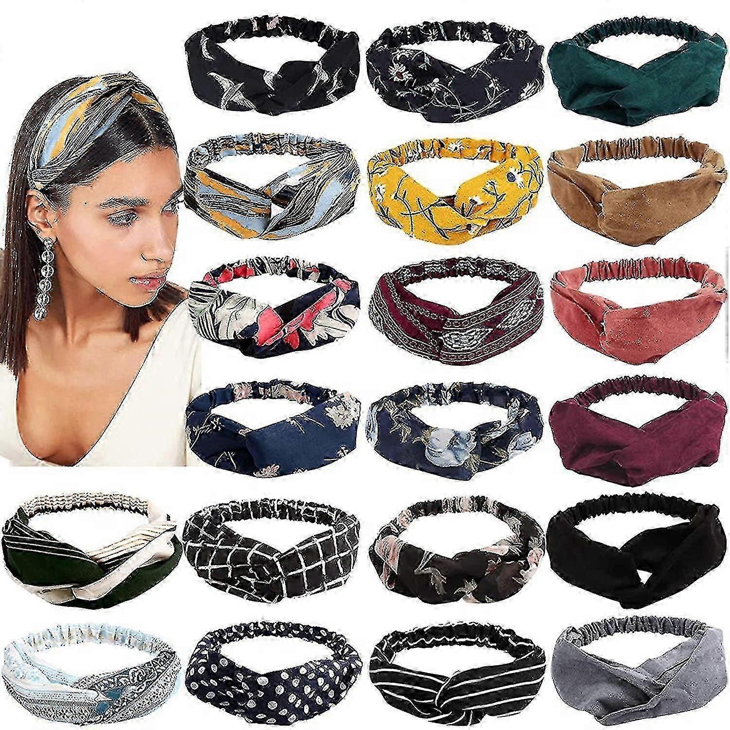 Κορδέλες κεφαλών για τις γυναίκες, yariew 20pcs Boho headbands γυναικείες κορδέλες μόδας headbands μεταξωτές κορδέλες headband κορδέλες κεφαλιών ελαστικές ζώνες τρίχας επικεφαλής ζώνες Turban He