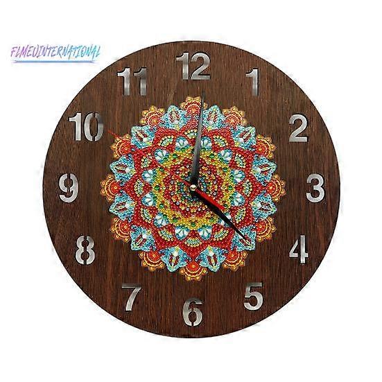 1 Set 5D Special Shaped Diamond Painting Clock Kit DIY Faux Diamond Embroidery Cross Stitch Wall Clock Faux Diamond Art Craft Projects Christmas Gift