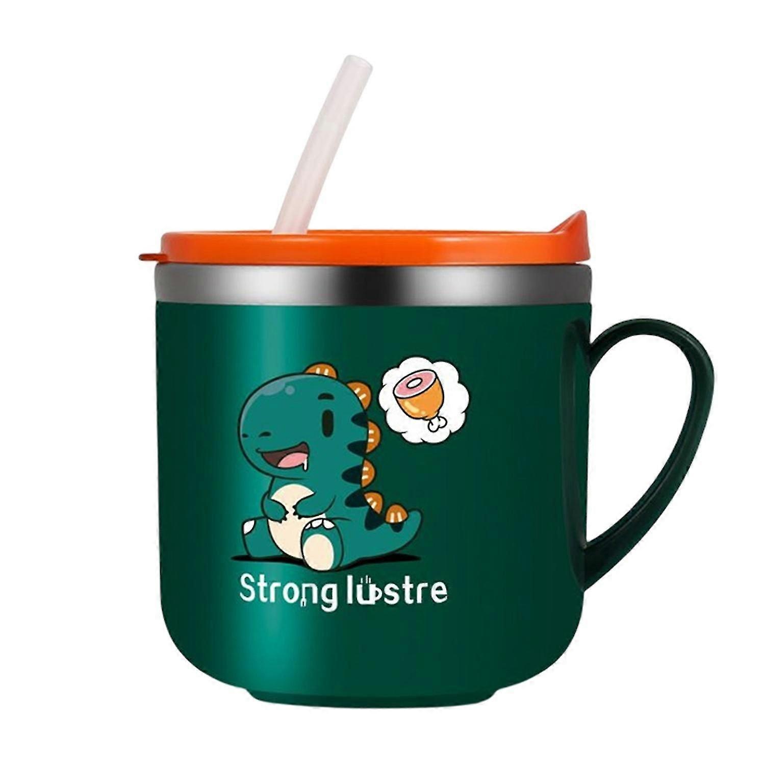 fornnerg 270ml Learn Drinking Cup Easy to Use Convenient Lovely Dinosaur Kid Sippy Cup for Child