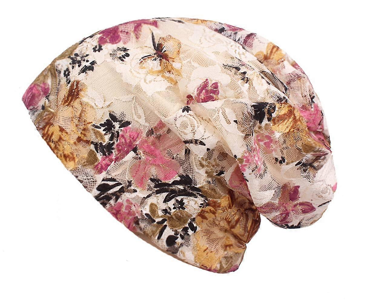 Knitted lace hat for spring and autumn season
