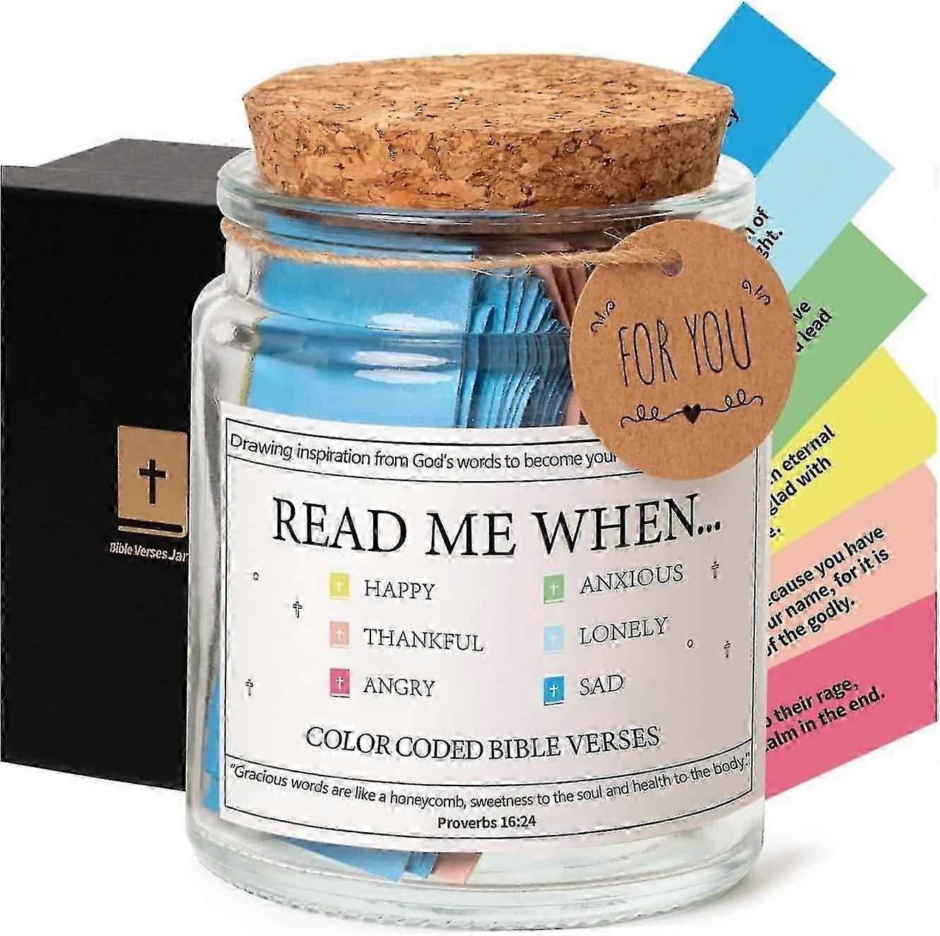 The Hope Jar with Bible Verses, Bible Verses In a Jar, Read Me When Bible Verses Jar for Emotions and Feelings, with 90 Coloring Scriptures
