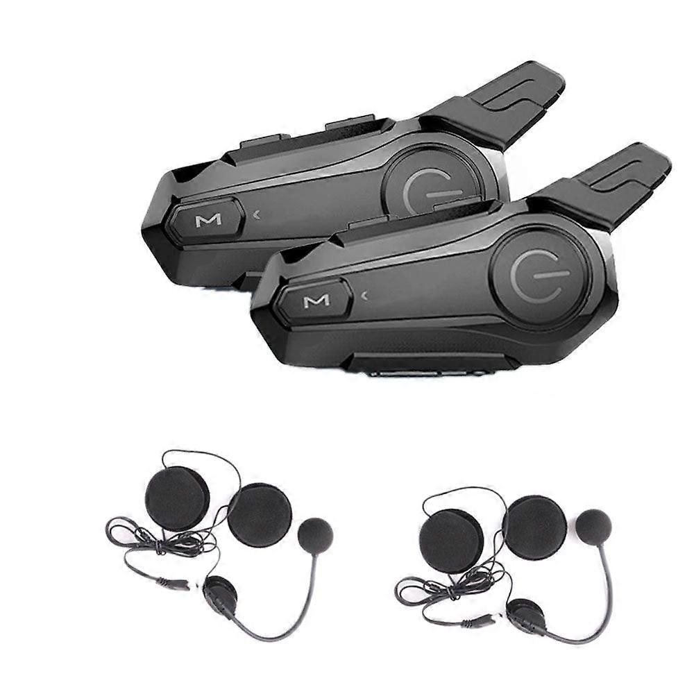 2Pcs Bluetooth Intercom Motorcycle Half Helmet Bluetooth Headset for 2 Intercomunicador Wireless Headset