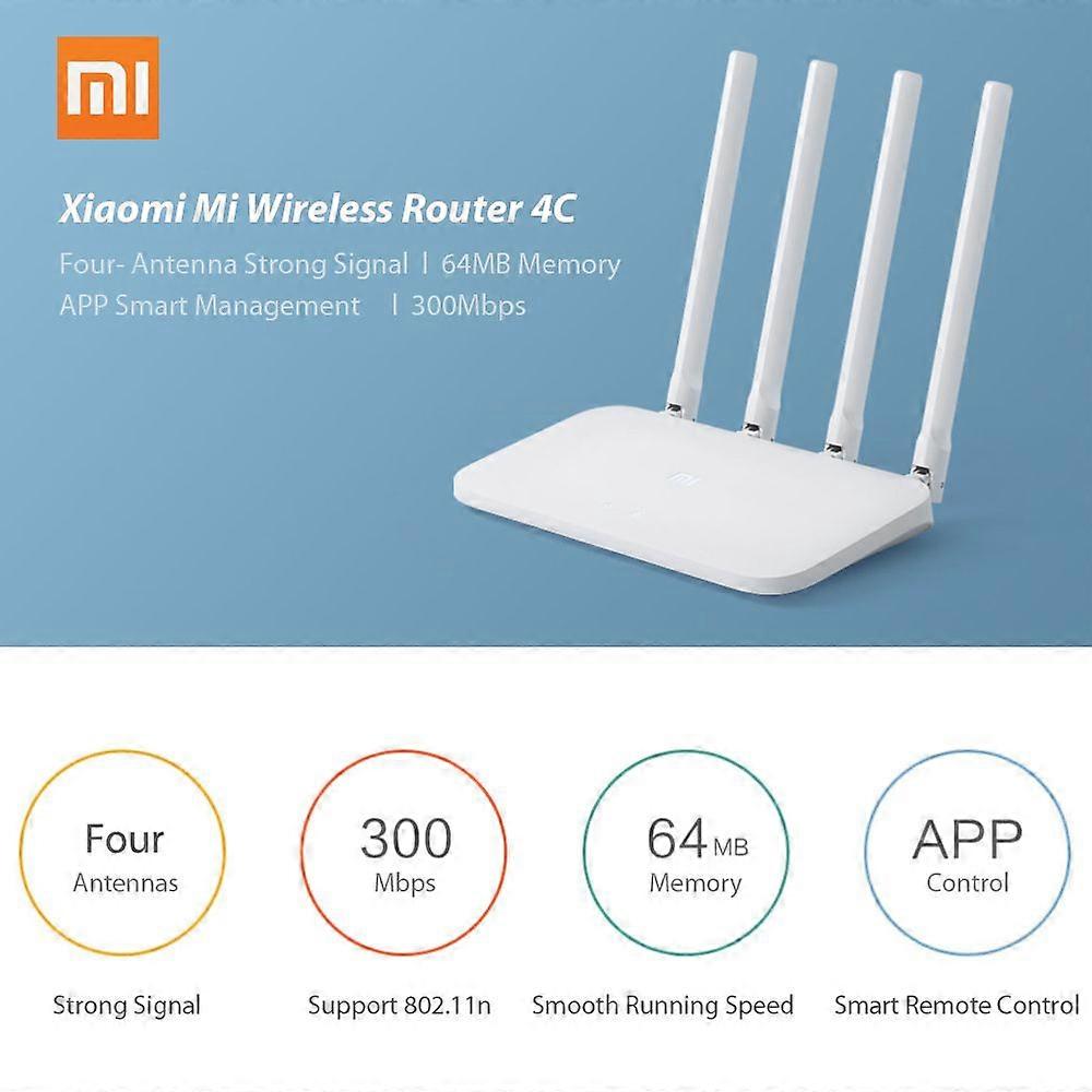 Wifi Router 4 Antenna High Gain Strong Signal 300Mbps Fast Transmission 2.4GHz Support Only For Home Office