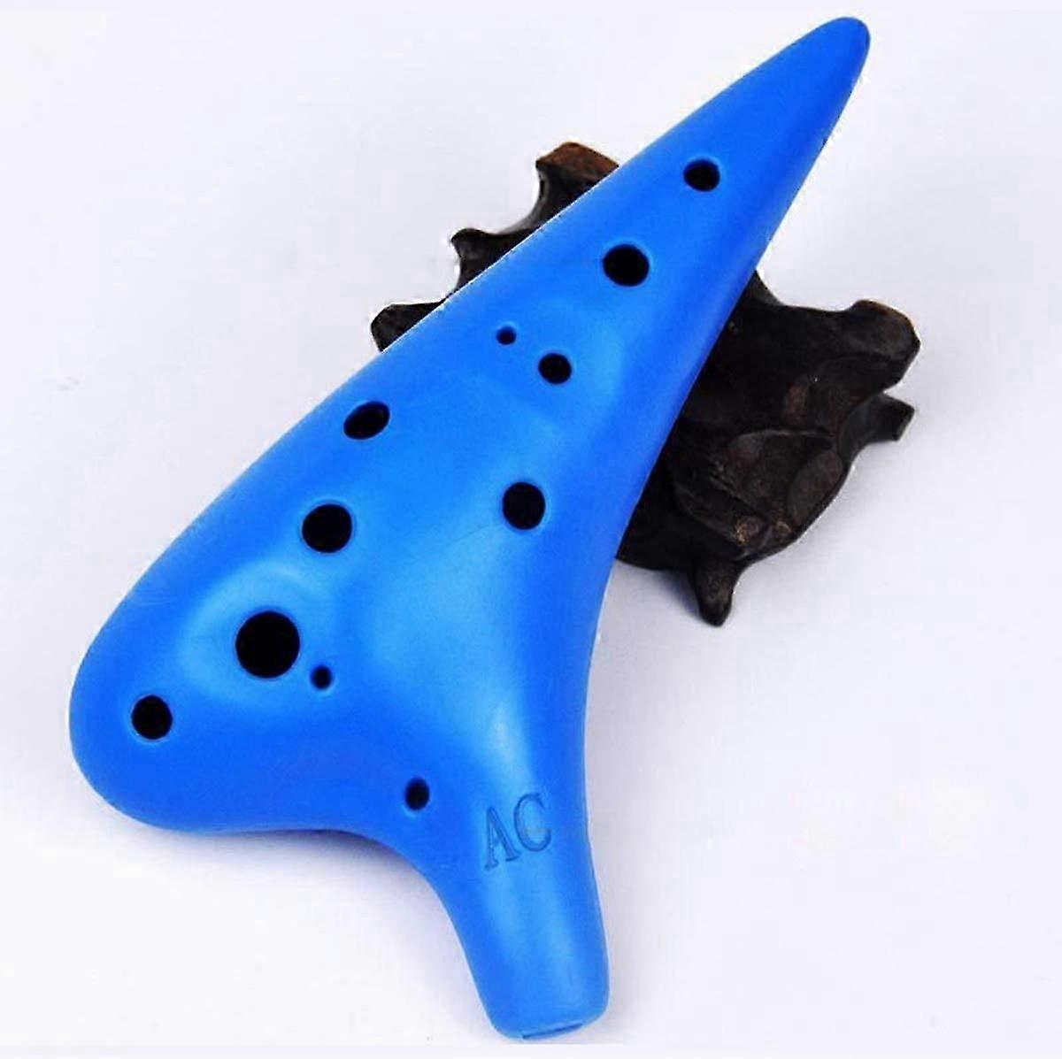 Plastic Ocarina Alto C, 12 Hole Ocarina Simple Musical Instrument for Kids, Beginners, Zelda Fans (Blue)