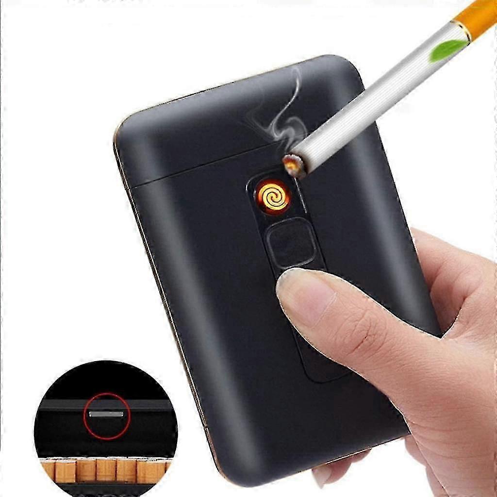 Étui à cigarettes avec briquet USB - briquet sans flamme rechargeable