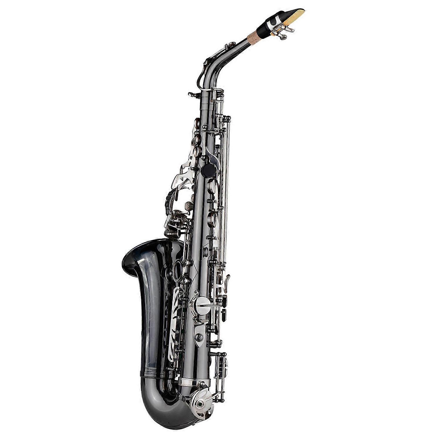 Brass Bend Eb E Flat Alto Saxophone Sax Black Nickel Plating Abalone Shell Keys with Carrying Case G