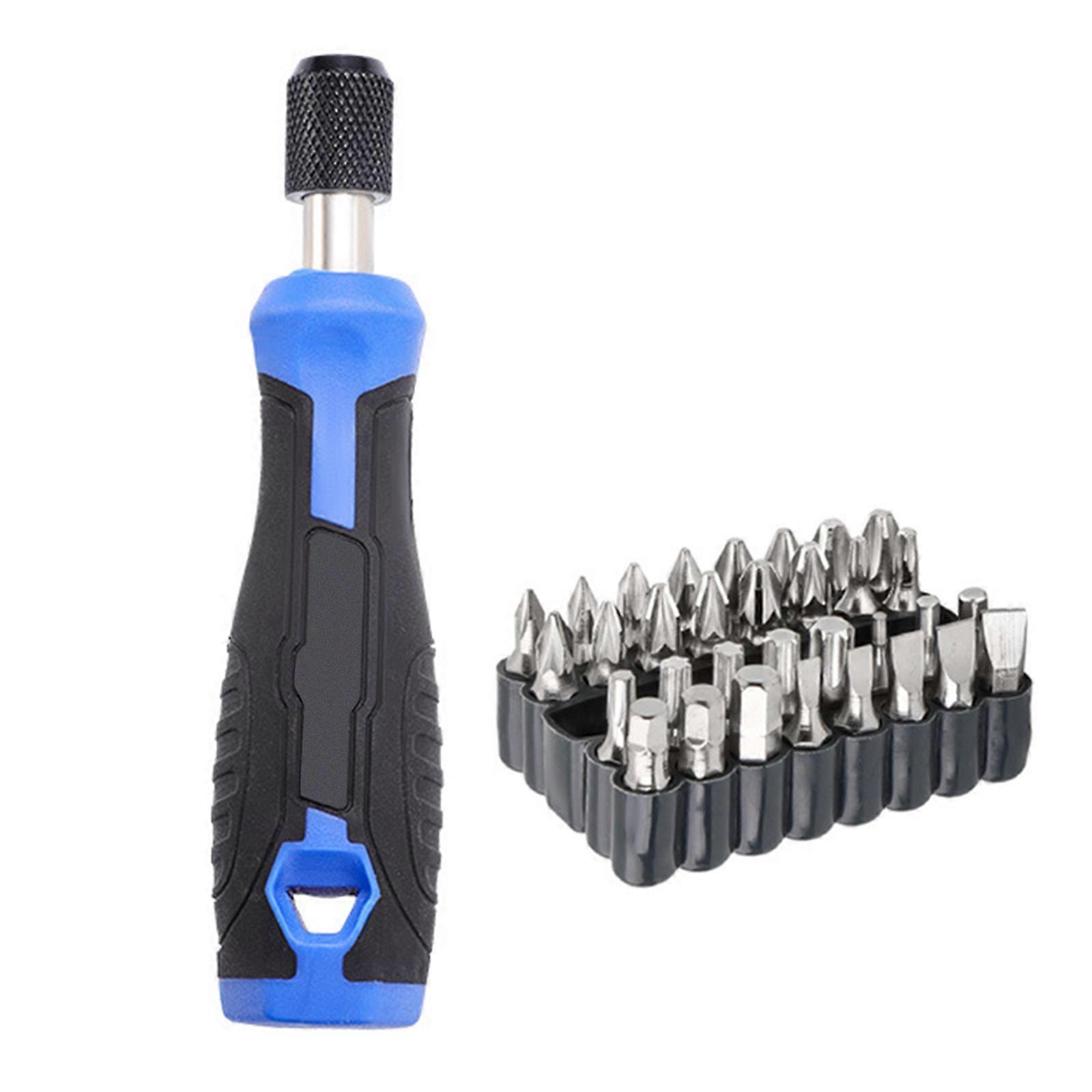 Screwdriver Handle Multifunctional Screwdriver Bit Holder Electrician Hand Tool Repair Tool Screwdriver Handle Replace  Blue