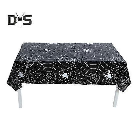 Halloween Spiderweb Tablecloth Waterproof Plastic Table Cover Rectangular Dining Table Cloth for Halloween Home Party Decor