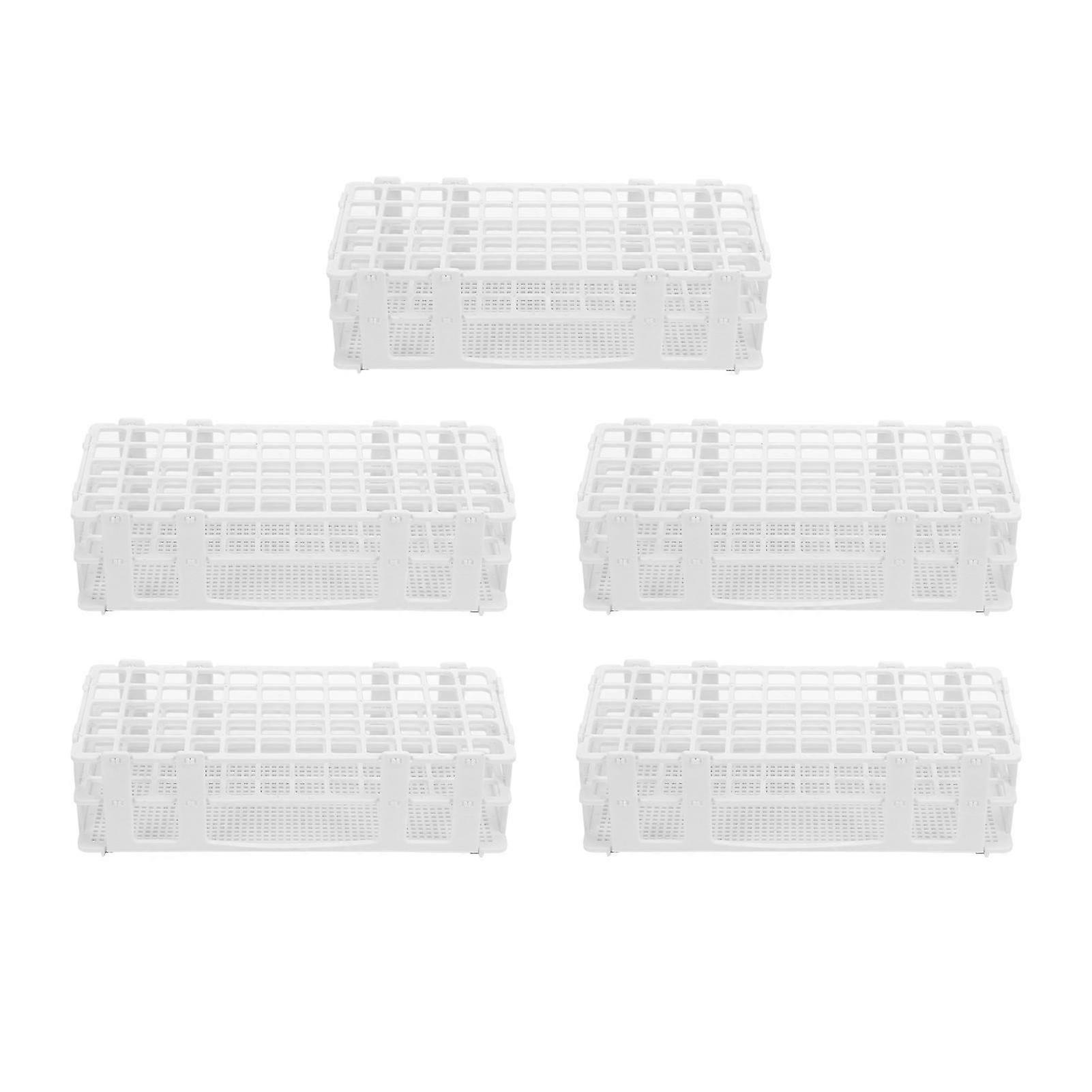 5Set Plast Provrörsställ 60 Hål Montering Löstagbart Provflaskställ För Laboratorium 16x16mm