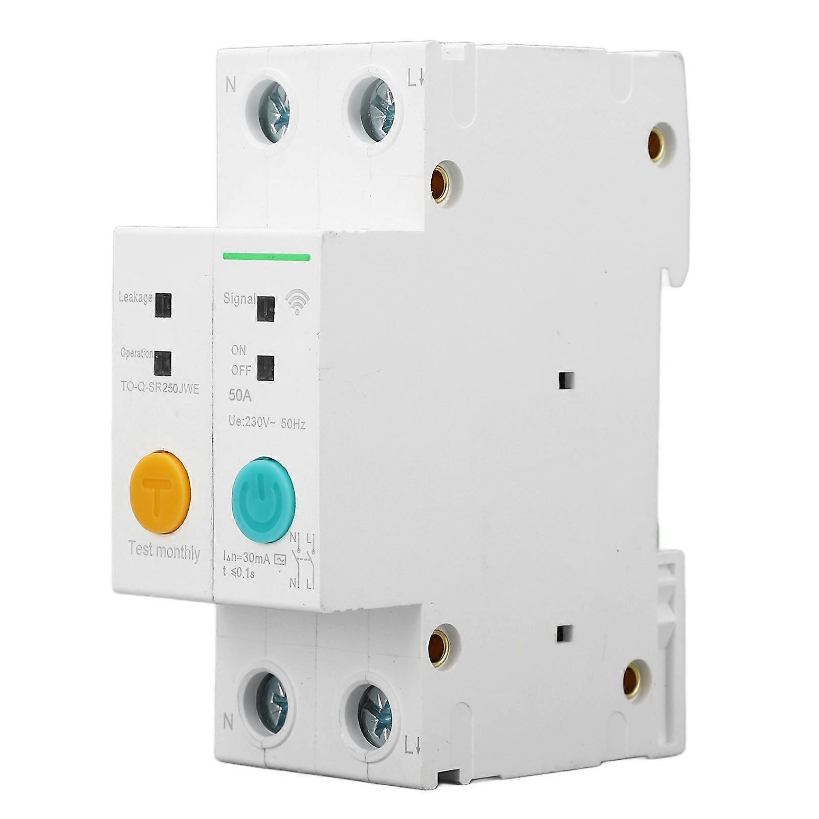 WiFi Circuit 2P 50A 30mA Leakage Protection APP Remote Control Smart Timing Circuit Breaker Switch