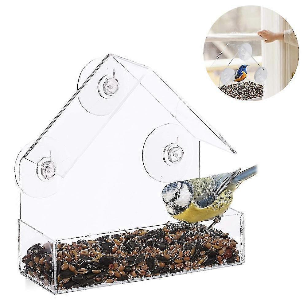 Window Bird Feeder Compatible With Outside With Strong Suction Cups, Fits Compatible With Cardinals, Finches, Chickadees Etc.