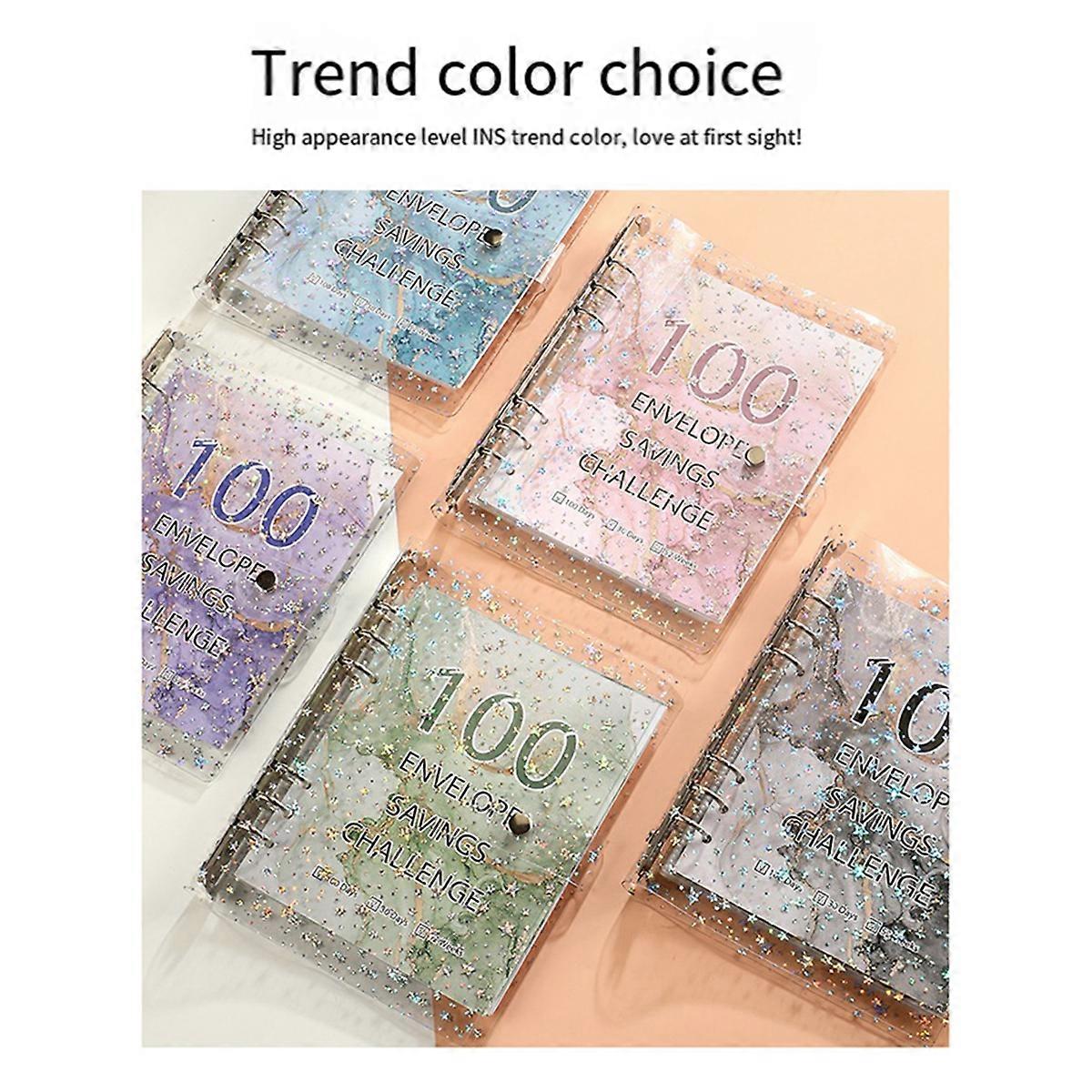 100 Envelope Challenge Binder Savings Binder for Save 5050 Black