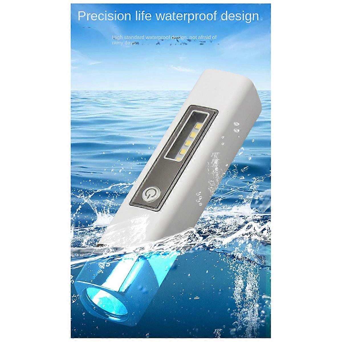 Mini Flashlight Multi-Function Strong Light Flashlight Usb Charging,B