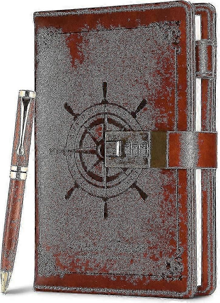 Diary With Lock,password Notebook With Pen,pu Leather Notebook With Lock