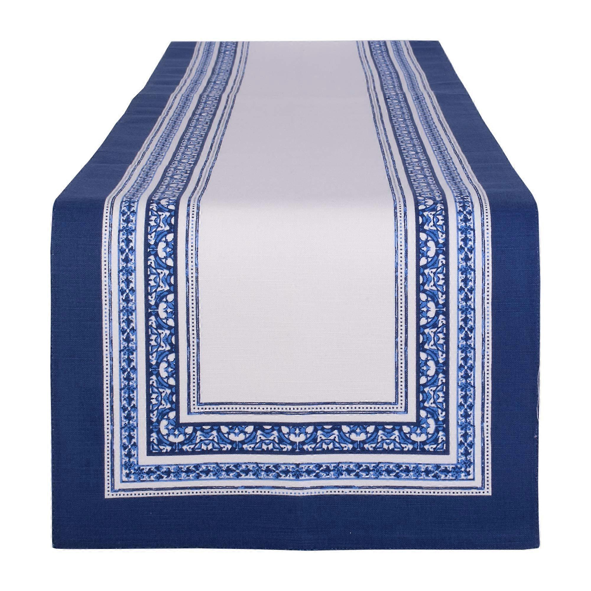 Porto Stripe Print Table Runner for Spring Dining Table Decor 14x72