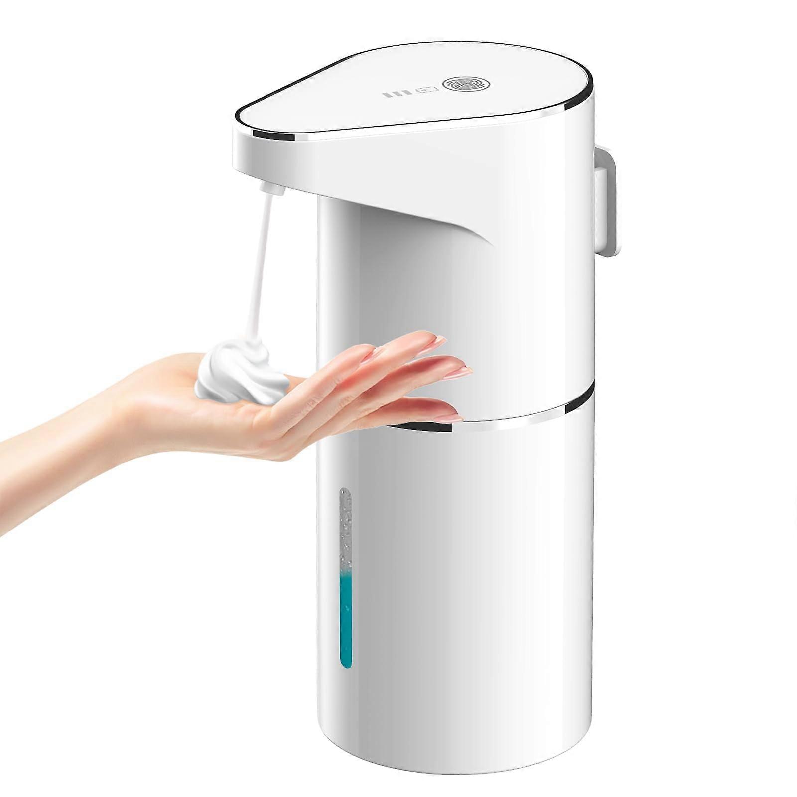 Touchless Foaming Automatic Soap Dispenser for Bathroom Kitchen, Sensor Activation, Clear Plastic, Wall-Mounted, 400ml Capacity