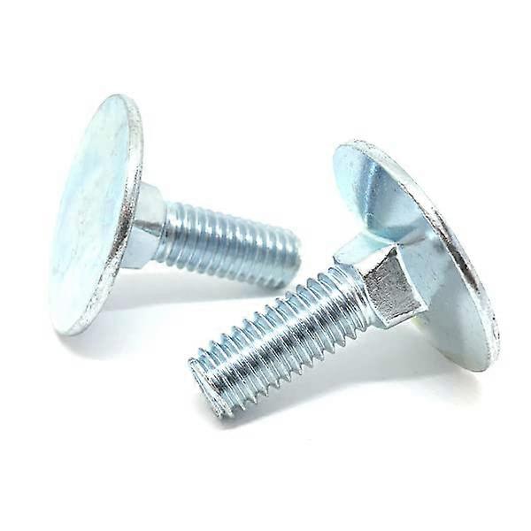 3/8-16x2-1/2" Round Head Square Neck Elevator Bolts UNC Coarse Full Threads Zinc Plated, 4 Pack