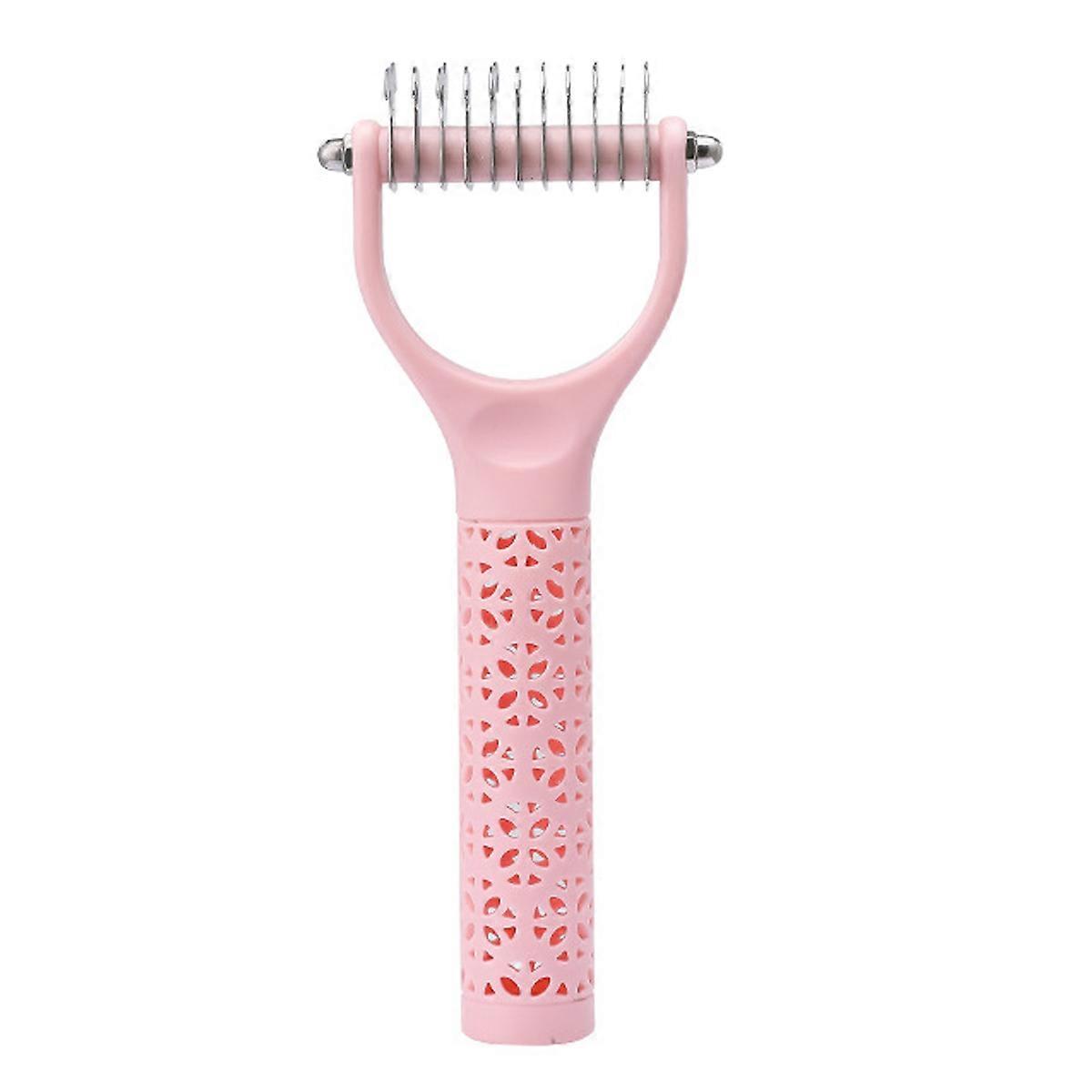Pet Grooming Brush, Undercoat Rake for Dogs & Cats, Deshedding Brush and Dematting Tool, Effective Removing Knots(pink)