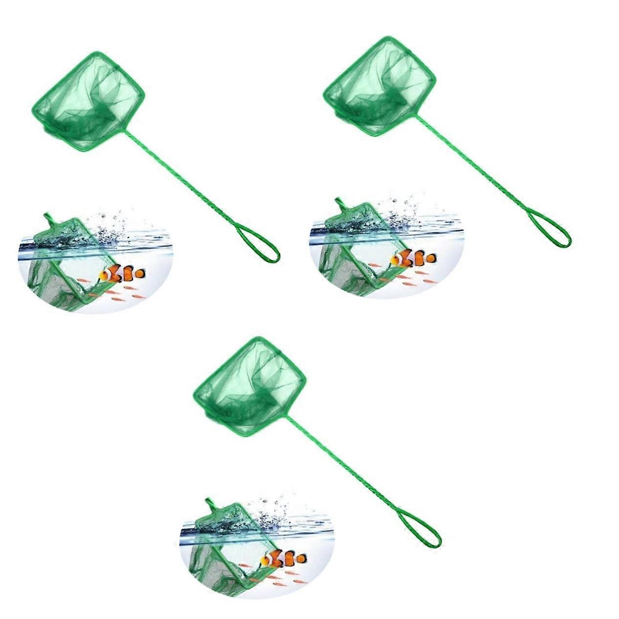 3pcs Aquarium Fish Catch Net Fish Net with Handle Large Fish Net Aquarium Mesh Fishnet Fish Tank Net