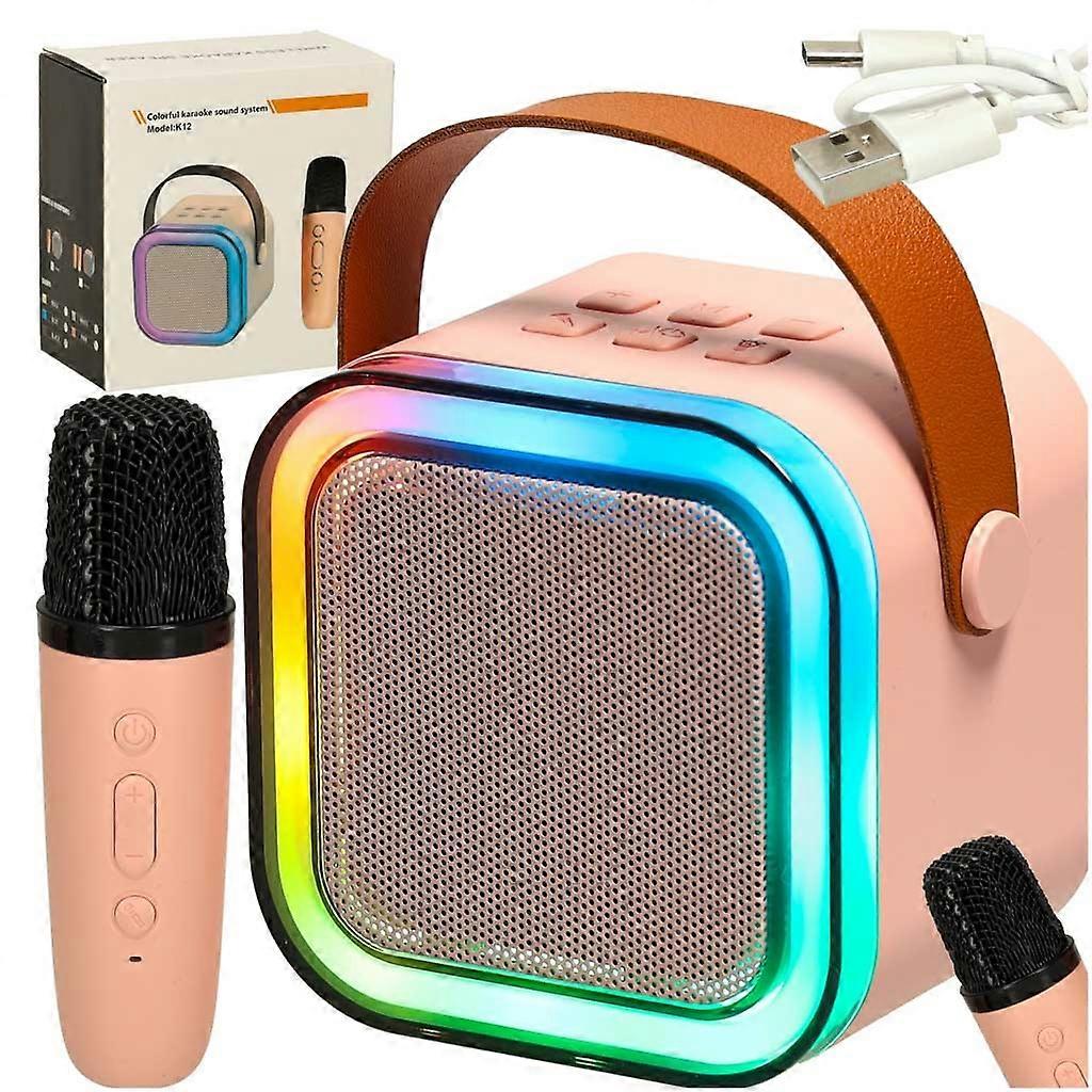 Altavoz de Karaoke con Micrófono Rosa