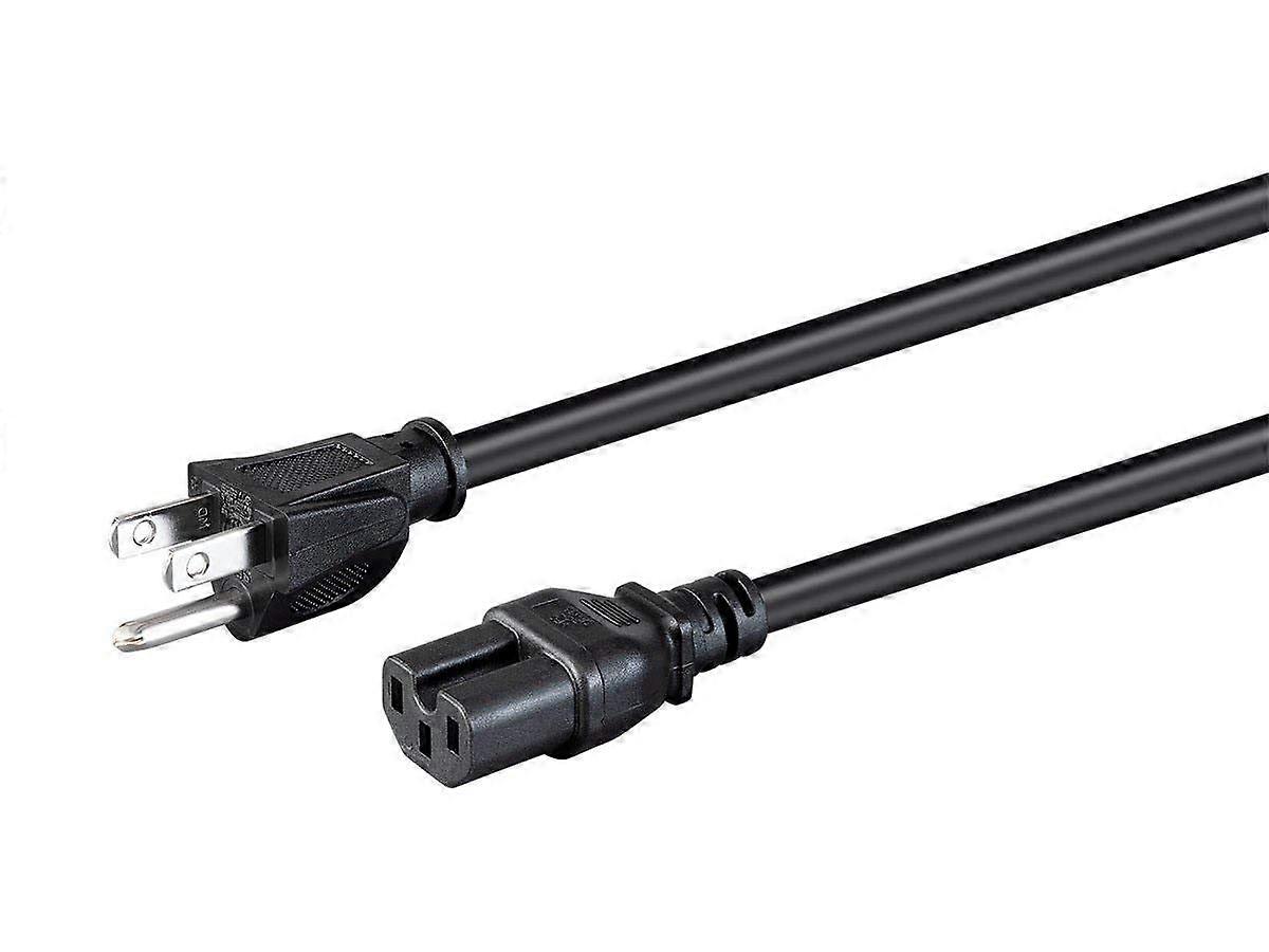 Power Cord - NEMA 5-15P to IEC 60320 C15, 14AWG, 15A/1875W, 125V, SJT, 10ft, Black