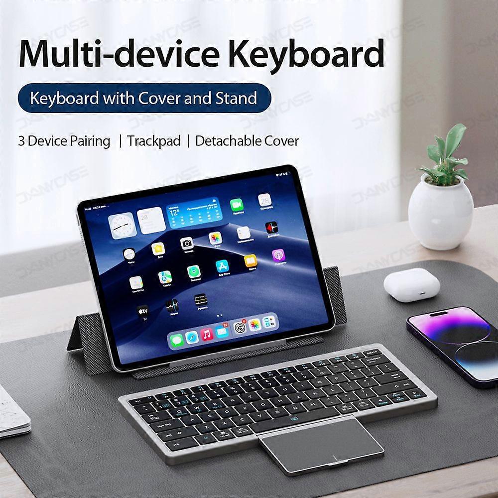 Detachable folding keyboard Touchpad Bluetooth-compatible 5.0 Wireless keyboard for Windows,Android,iOS Tablet iPad Samsung