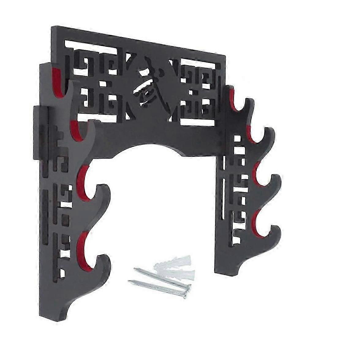 Sword Holder Wall Mount Sword Stand Japanese Samurai Sword Display Rack Hanger and Standard - 4-Tier