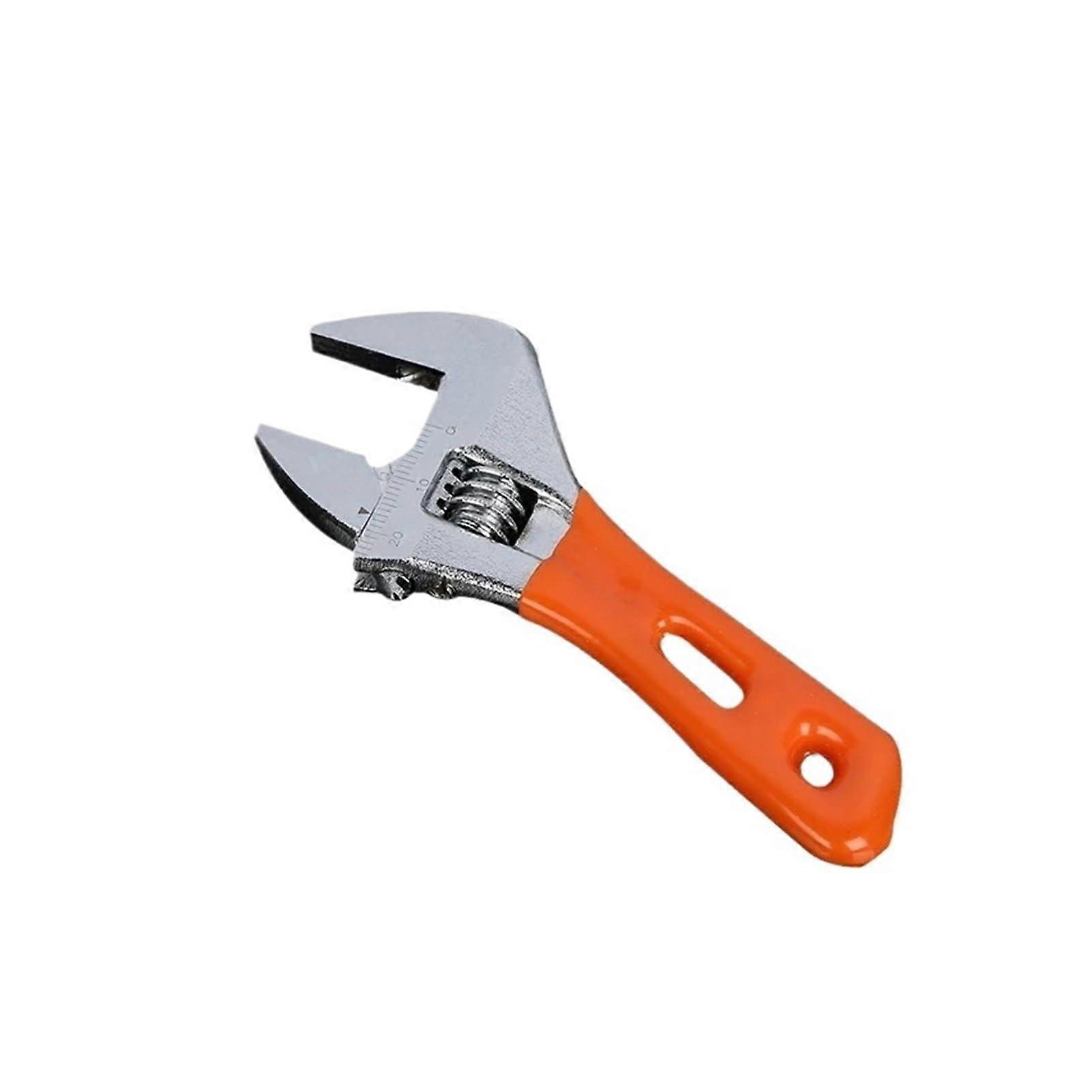 Clyburn Spanner Adjustable Wrench Large Opening Short Handle Laser Scale Plumbing Pipeline Bathroom Tools Jaw Spanner(120mm)